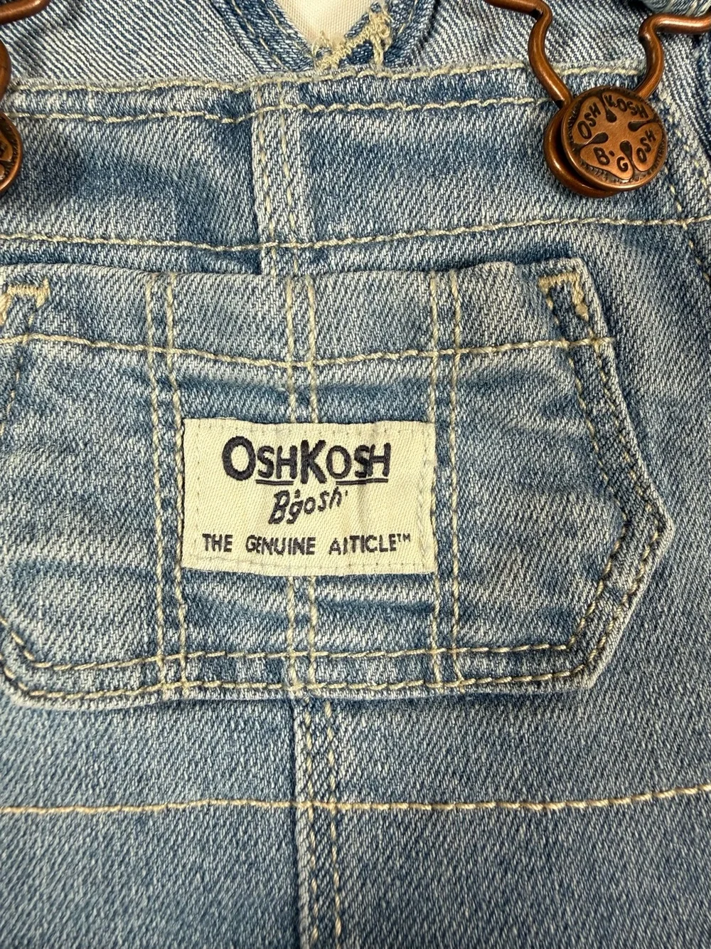 NWT OSHKOSH Girl Denim Floral Overall Jumper Dress 3M Cottagecore‎ Farmhouse NEW